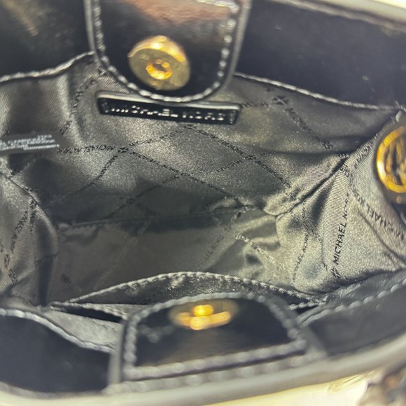 Michael Kors Mercer XS North South MINI Satchel Crossbody Bag Patent Black - Picture 5 of 10